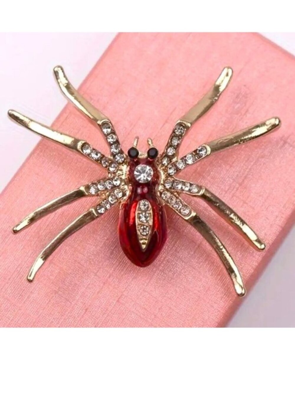 Spider Brooch Crystal Rhinestones Widow Arthropodss Stylish Glam Sparkle Unique